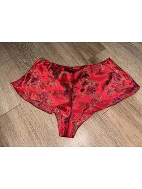 Vintage Solange Floral Paisley Satin Tap sleep pajama Shorts b189